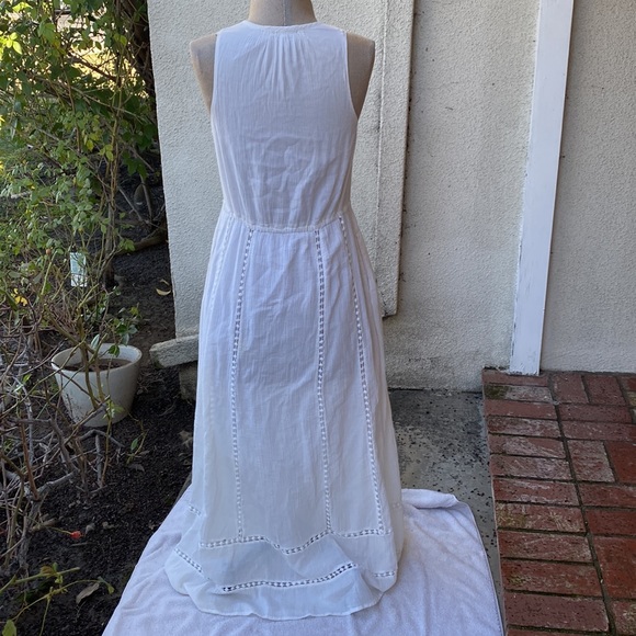 Madewell beautiful maxi gauzy dress w/ flowy appeal and crochet accent & pockets - Picture 9 of 16